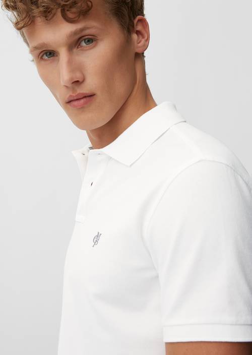 Kurzarm-Polo-Shirt Piqué Regular white - Produkt Bild 2