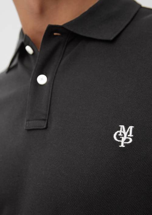 Kurzarm-Polo-Shirt Piqué Regular black - Produkt Bild 2