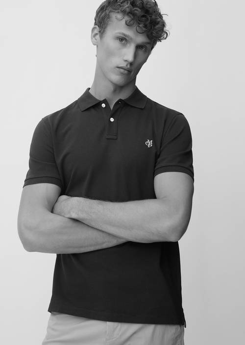Kurzarm-Polo-Shirt Piqué Regular black - Produkt Bild 1