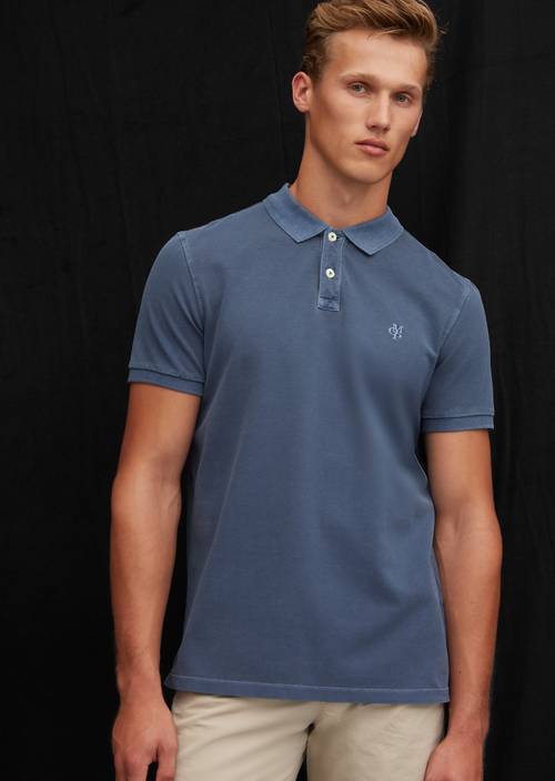 Kurzarm-Polo Piqué regular mood indigo - Produkt Bild 1