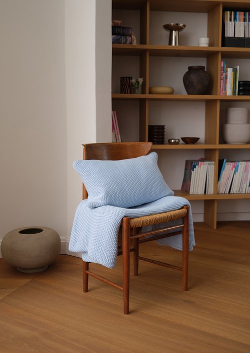 Decorative cushion model Nordic Knit — Calm Blue