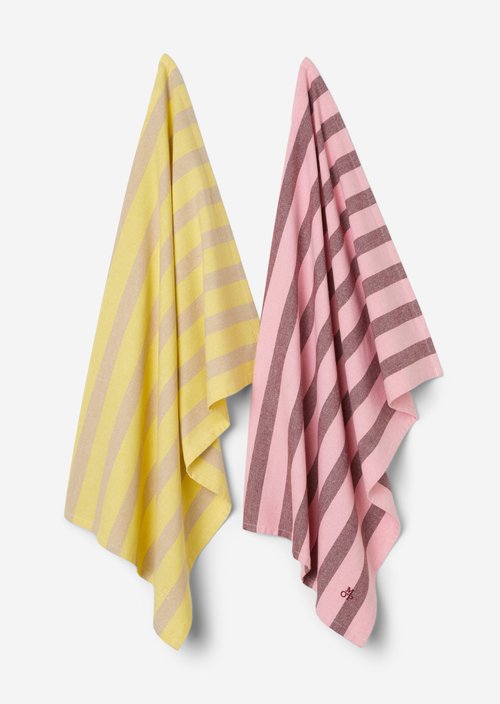 Striped tea towel — Multi Yellow
