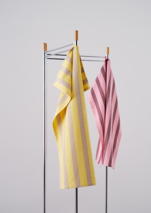 Striped tea towel — Multi Yellow