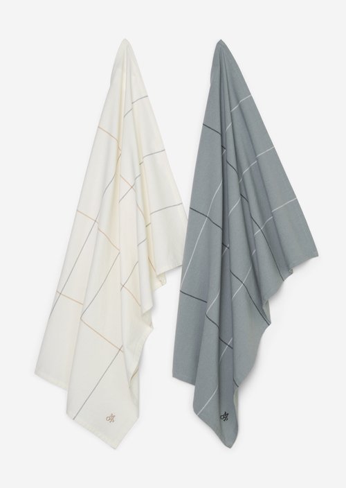 Checkered tea towel — Multi Grey