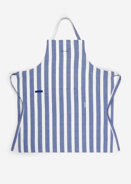 Striped kitchen apron — Multi Cobalt Blue