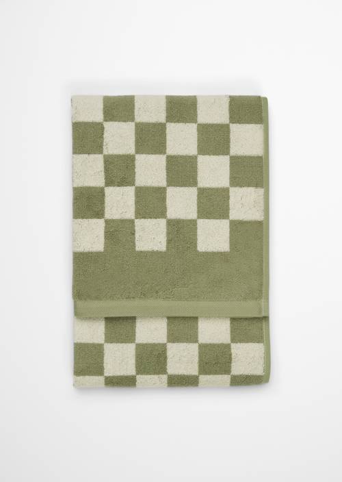 Guest towel Model Checker Moss Green - Product image 1