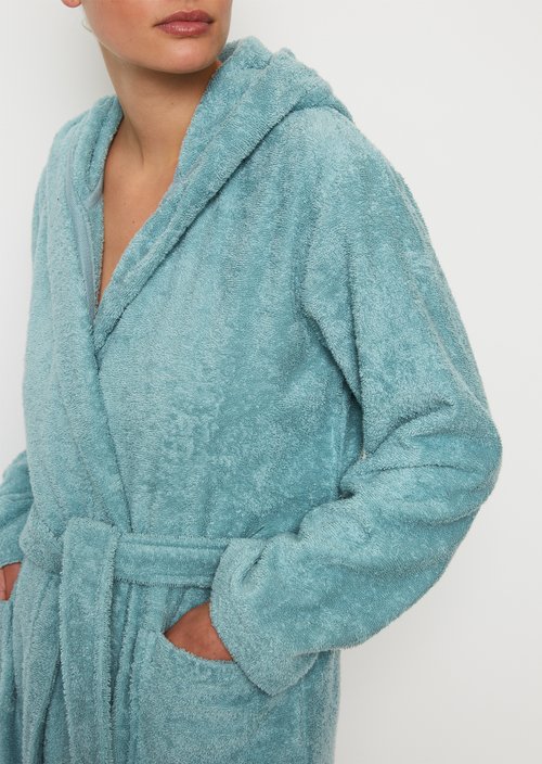 Ladies' bathrobe model Timeless — Aquamarine