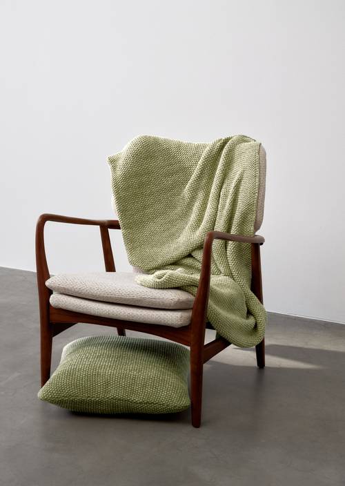 Plaid Model Nordic Knit Melange Moss Green - Produkt Bild 2