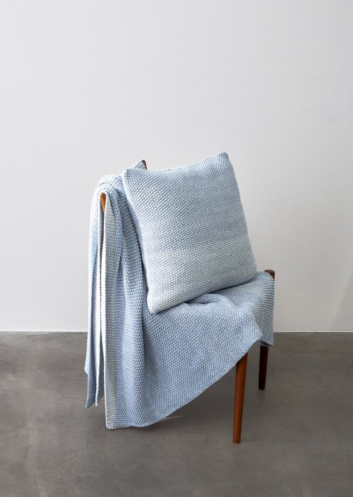 Plaid Model Nordic Knit melange — Denim Blue