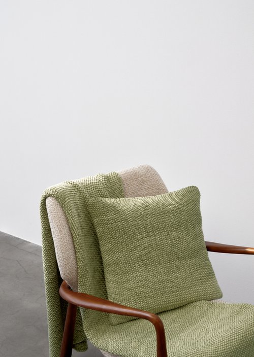 Decorative cushion model Nordic Knit melange — Moss Green