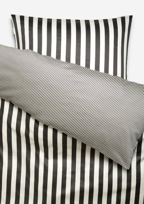 Marc O'Polo Beddengoedset model Classic Stripe, Unisex, grijs, 140x200_+_70x90, 100% Biologisch katoen