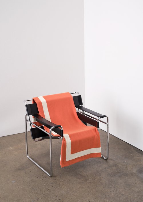 Jacquard statement plaid — Dark Coral