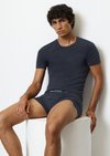 Marc O'Polo Lounge T-shirt met ronde halslijn, Heren, blauw, L, 95% Katoen, 5% Elasthaan