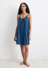 Marc O'Polo Strandkleid, Damen, blau, Gr. l, 64% Viskose, 36% Baumwolle