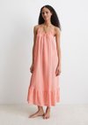 Marc O'Polo Strandkleid, Damen, rot, Gr. l, 64% Viskose, 36% Baumwolle