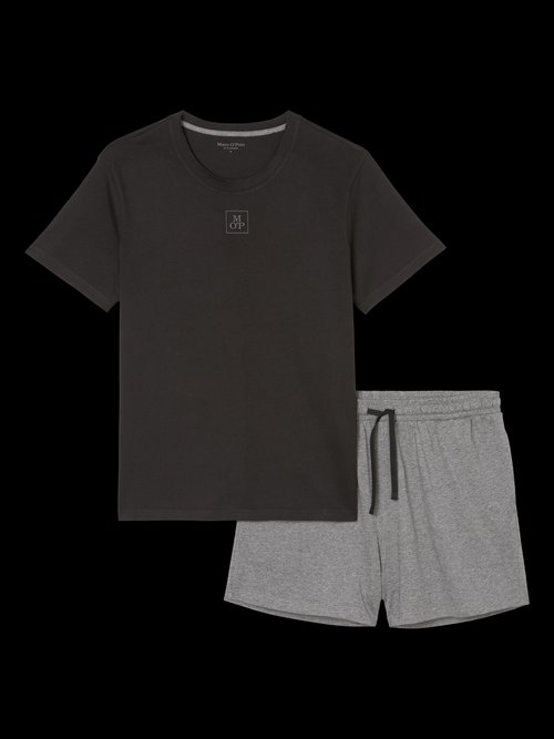 Lounge set — black/grey melange