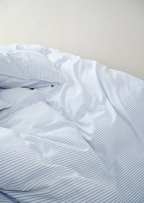 Cushion cover model Classic Fine Stripe — Denim Blue