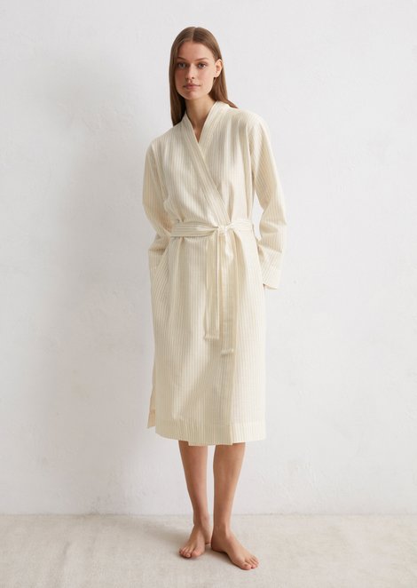 Marc O'Polo Damen-Bademantel, Damen, beige, Gr. xxl, 100% Bio-Baumwolle