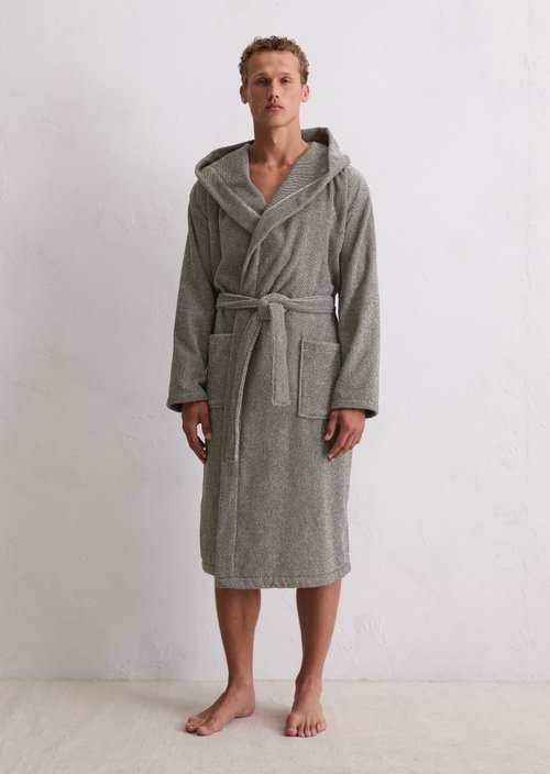 Men's bathrobe model Timeless Melange — Anthracite