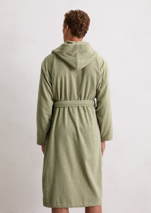 Men's bathrobe model Timeless Melange — Moss Green