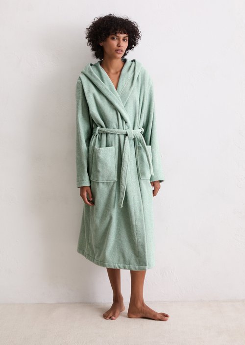 Ladies' bathrobe model Timeless Melange — Aquamarine