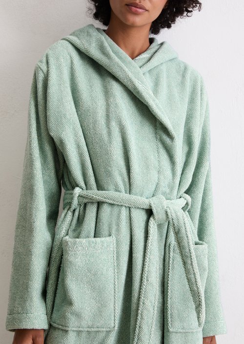Ladies' bathrobe model Timeless Melange — Aquamarine