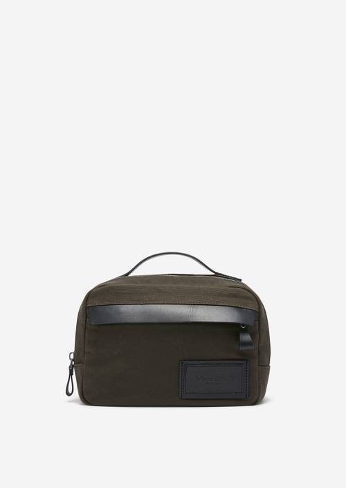 Wash bag olive green in front view