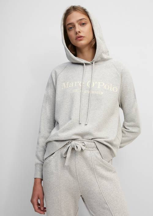 Hooded sweatshirt stony grey melange - Product image 1