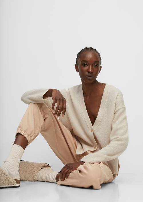 V-neck cardigan chalky sand - Product image 1