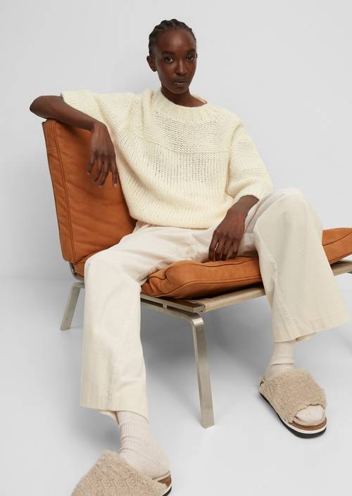 Sweter z dzianiny z krótkim rękawem chalky sand - Obraz produktu 1