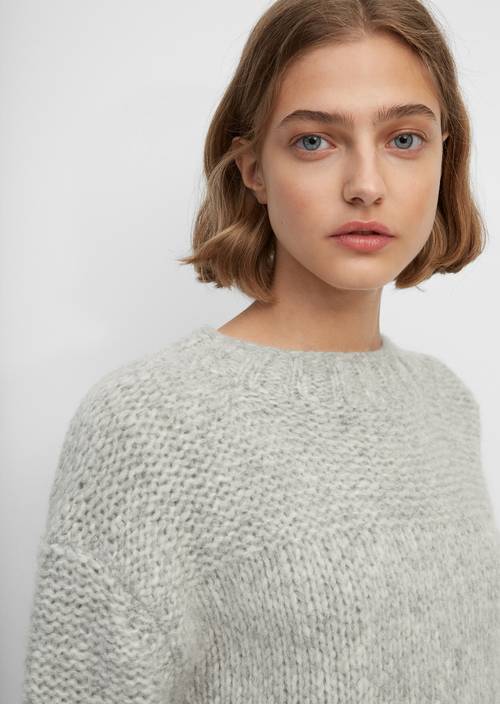 Sweter z dzianiny z krótkim rękawem foggy melange - Obraz produktu 2
