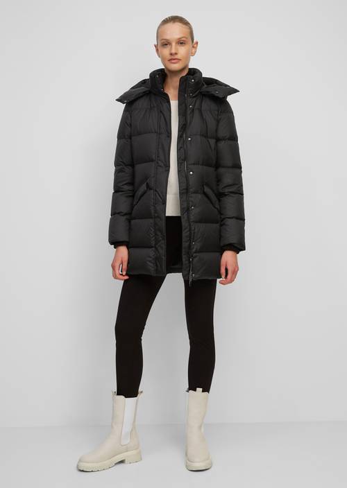 Puchowa parka puffer black w widoku z przodu