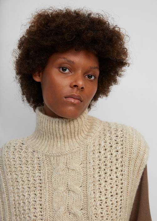 Sleeveless turtleneck jumper chalky sand melange - Product image 2