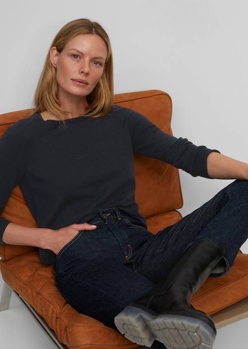 Rundhals-Pullover deep blue sea - Immagine del prodotto 1