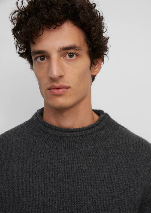 Band collar jumper dark grey melange - Product image 2