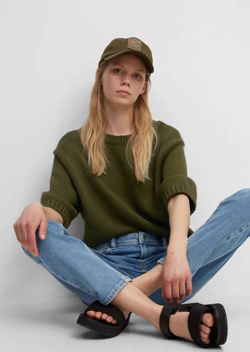 Kurzarm-Strickpullover burnished logs in Frontalansicht