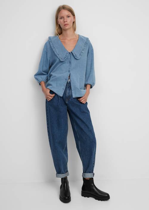 Statement-Bluse multi/mid blue salt 'n pepper in Frontalansicht