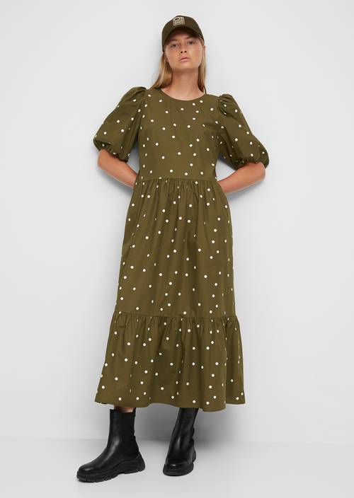 Popeline-Stufenkleid multi/burnished logs in Frontalansicht