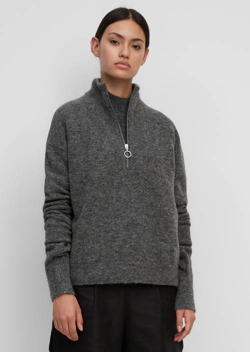 Strick-Troyer gray melange in Frontalansicht