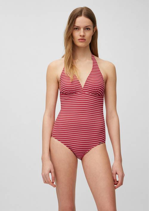 Halterneck-Badeanzug dunkelrot - Produkt Bild 1