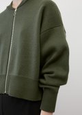 Oversized zip-up cardigan made of organic cotton - green | Chunky