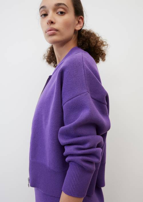 Oversized zip-up cardigan made of organic cotton