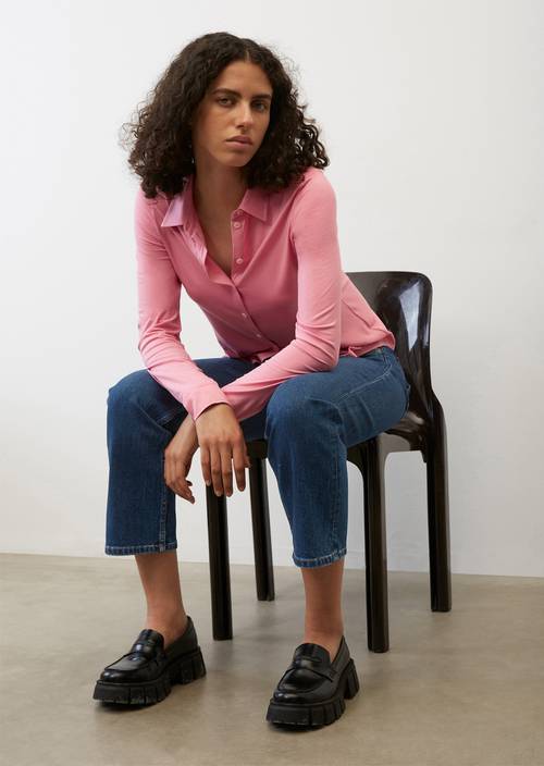 Jersey-Bluse regular wild rose in Frontalansicht