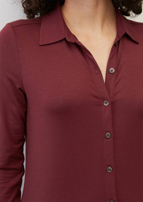 Jersey-Bluse regular deep ruby in Detailansicht