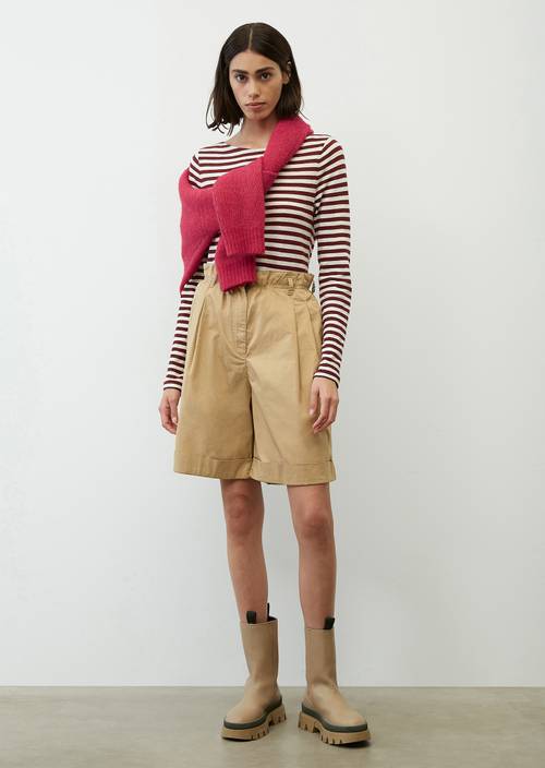 Pruhované tričko s dlouhým rukávem Regular multi/deep ruby v předním pohledu