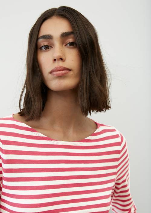 Pruhované tričko s dlouhým rukávem Regular multi/blooming fuchsia v detailním pohledu