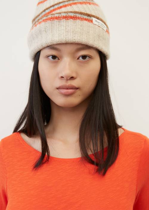 T-shirt à manches longues regular à col bateau sundown orange en vue détaillée