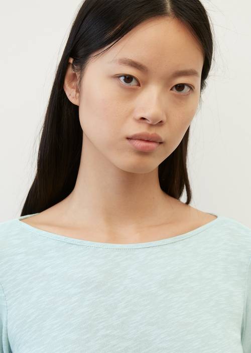 T-shirt à manches longues regular à col bateau frozen blue en vue détaillée