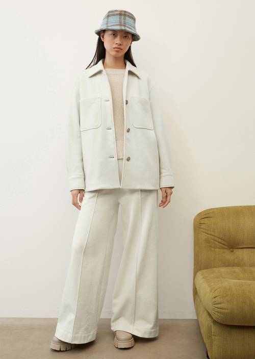 Elegant jersey shirt jacket made of Italian wool blend fabric