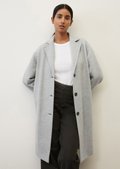 Elegant jersey coat made of Italian wool blend fabric - gray